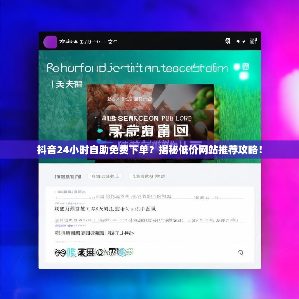 抖音24小时自助免费下单？揭秘低价网站推荐攻略！