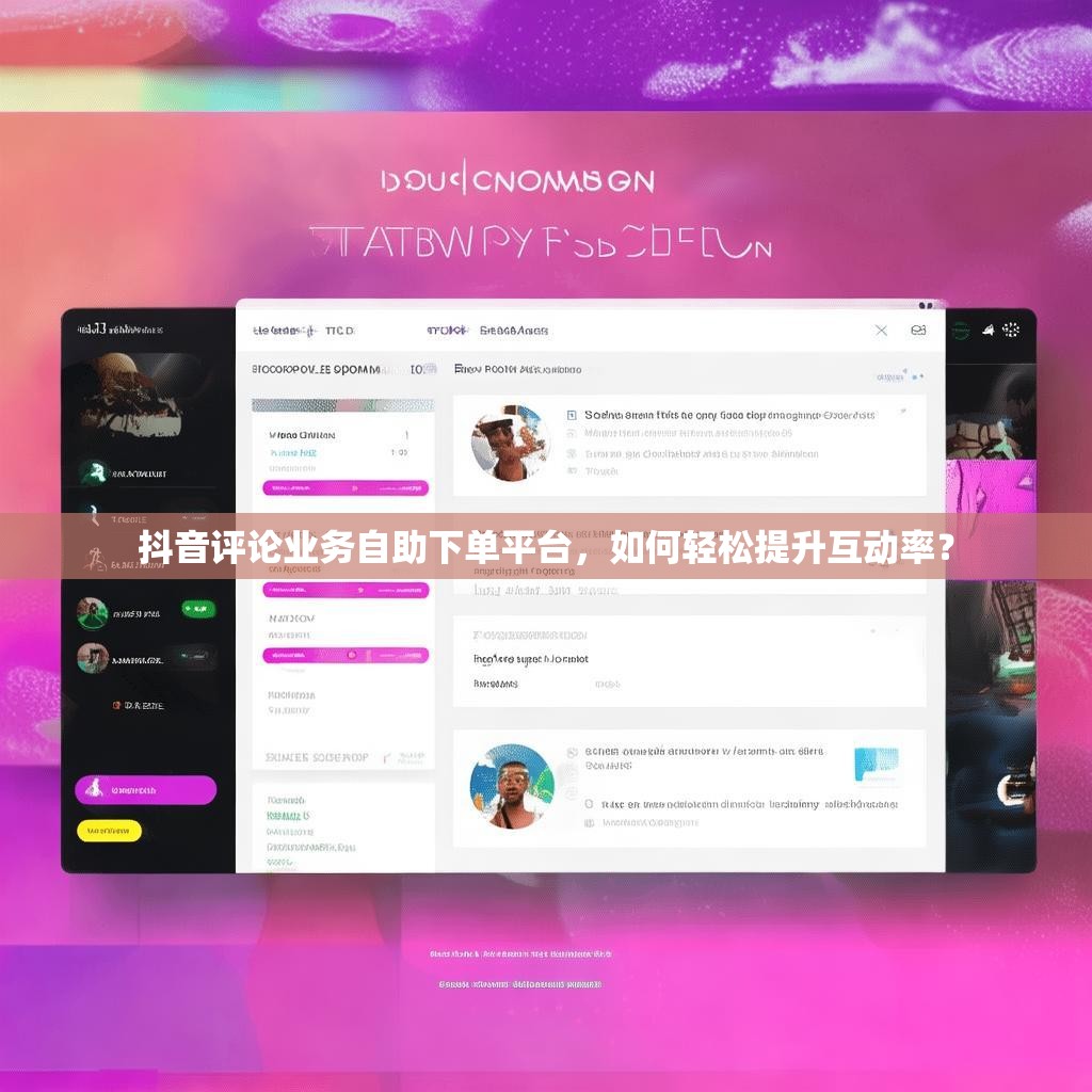 抖音评论业务自助下单平台,如何轻松提升互动率? 抖音评论业务自助下单平台,如何轻松提升互动率?