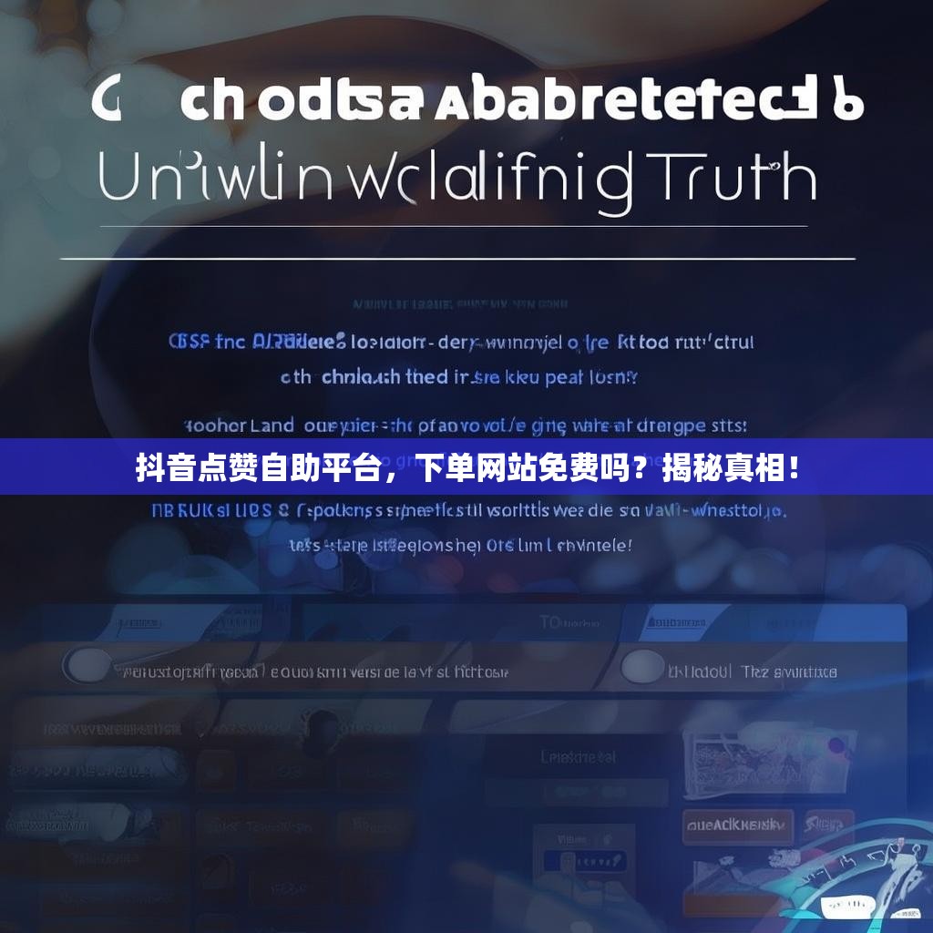 抖音点赞自助平台，下单网站免费吗？揭秘真相！