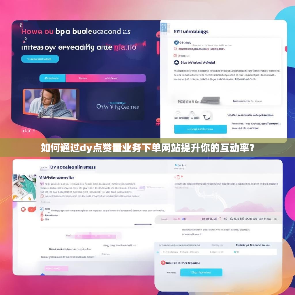 如何通过dy点赞量业务下单网站提升你的互动率? 如何通过dy点赞量业务下单网站提升你的互动率?