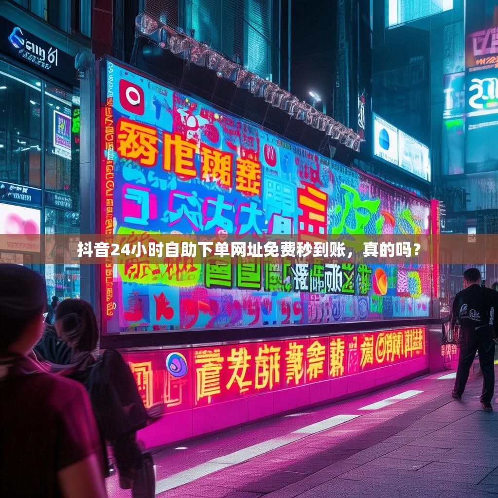 抖音24小时自助下单网址免费秒到账，真的吗？