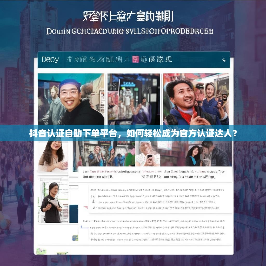 抖音认证自助下单平台,如何轻松成为官方认证达人? 抖音认证自助下单平台,如何轻松成为官方认证达人?